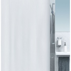 cortina de ducha textil 180 x 200 100 polyester blanco