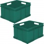 2x caja de almacenaje eurobox xxl plástico eco pp 52 x 43 x 28 cm 54 l verde
