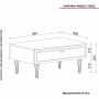 mesa auxiliar100 tablero de aglomerado rechapado en melamina color blanco oro negro