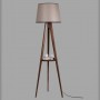 lámpara de pie con madera nogal colección tanganica 45x45x160 casquillo e 27 max 60 w