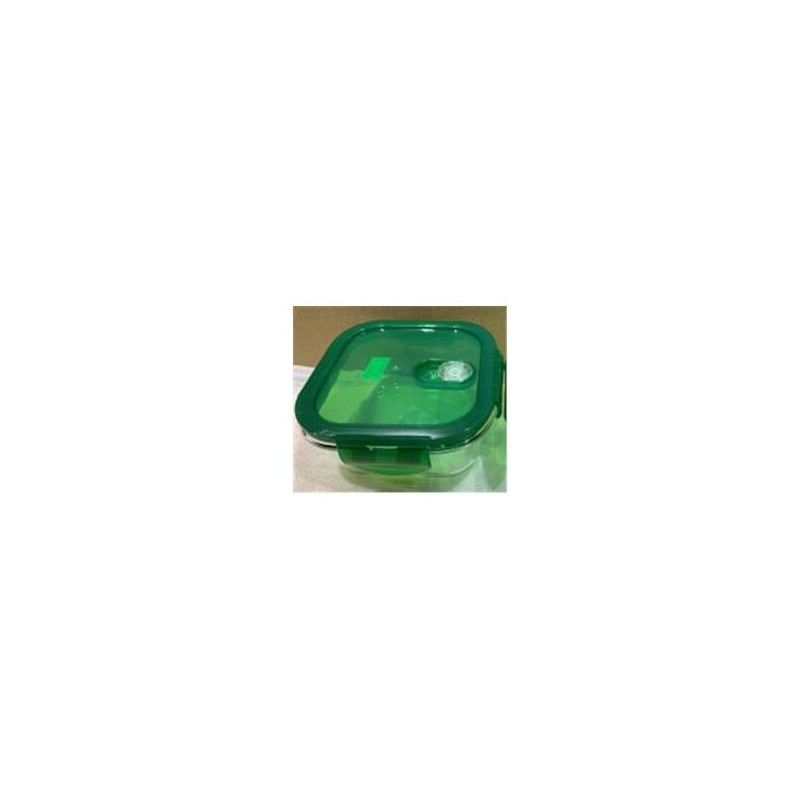 fiambrera hermetica cuadrada 520ml san ignacio vitoria de borosilicato en color verde