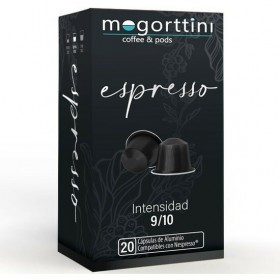 espresso mogorttini 20 cápsulas aluminio compatibles con nespresso