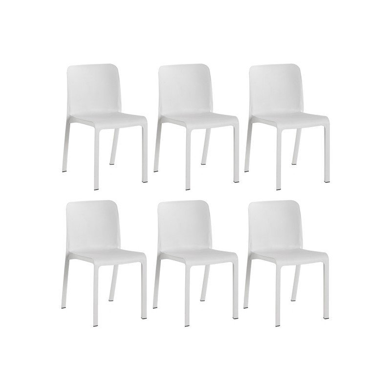 set 6 sillas grana blanca