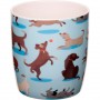 taza de porcelana en caja perros