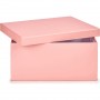set 10 cajas cartón forrado rosa 47x33x23 cm