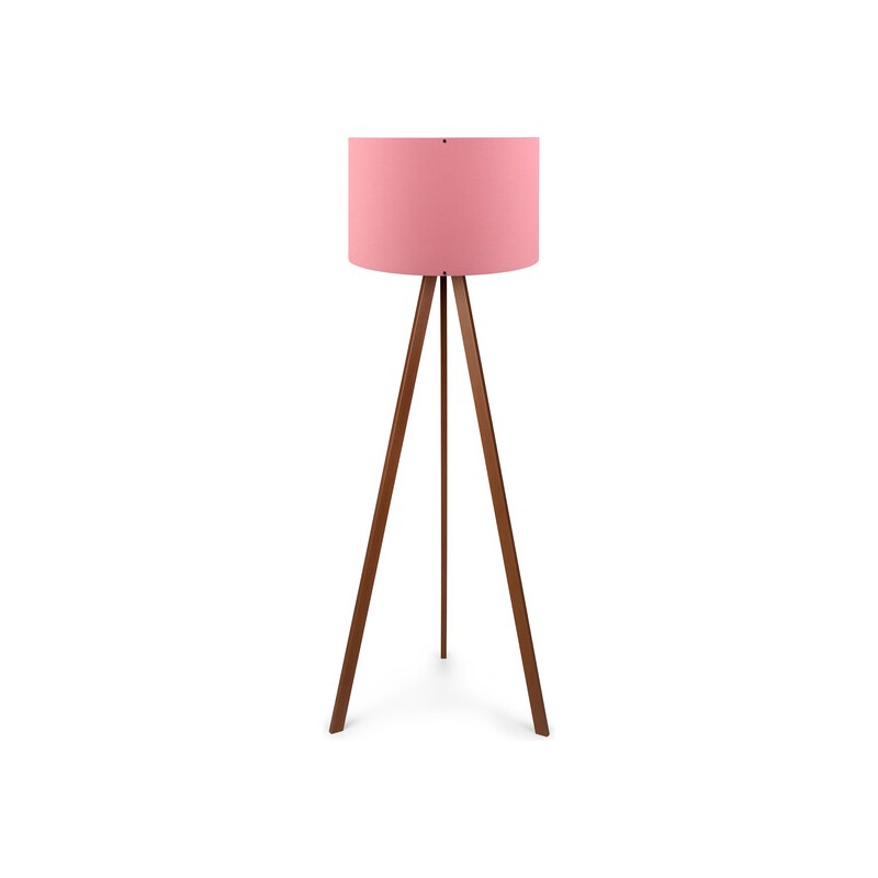 lámpara de pie con 70 mdf 30 pvc fabric color rosa marrón