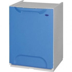 papelera reciclaje en polipropileno color azul con depósito 20 l en el interior