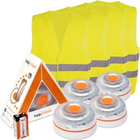 4x help flash v2 2021 luz de emergencia autónoma 4 chalecos naranja