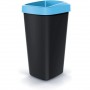 cubo de reciclaje 45l keden en plástico con práctica tapa abierta color azul