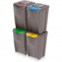 juego de 4 cubos de reciclaje 140l de plastico en color gris