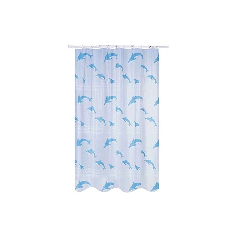 cortina de baño de poliester pva 180x200 delfines