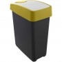cubo de la basura premium con tapa abatible tacto suave 25 l amarillo