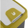 cubo de la basura premium con tapa abatible tacto suave 25 l amarillo