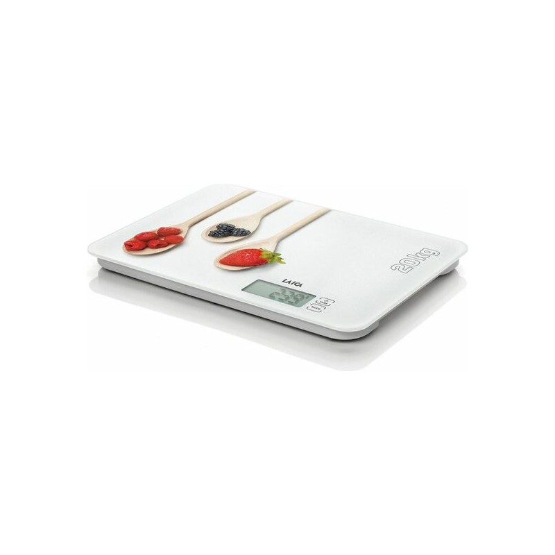 balanza electrónica de cocina blanco cucharas 20 kg