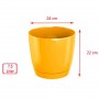 maceta redonda de plastico coubi round p en color cafe con leche 24 x 24 x 22 altura cm